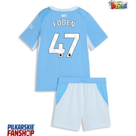Koszulka piłkarska Manchester City Phil Foden #47 Strój Domowy dla dzieci 2026-27 tanio Krótki Rękaw (+ Krótkie spodenki)